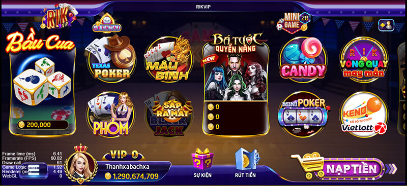 Rikvip có kho game hấp dẫn liên tục cập nhật