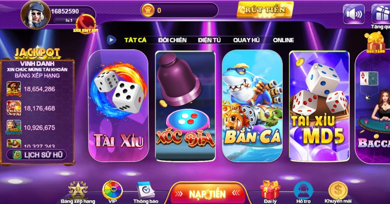 Biểu tượng trò chơi Xóc đĩa tại giao diện 68 game bài